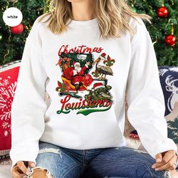 merry christmas crewneck sweatshirt, louisiana hoodies and sweaters, christmas gifts, crawfish long sleeve t-shirt, holi