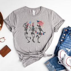 4th of july dancing skeleton shirt, fourth of july shirt, patriotic shirt, funny july forth shirt