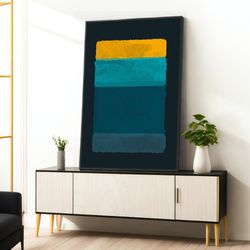 mark rothko blue and yellow canvas painting, mark rothko poster canvas, wall art canvas design, framed canvas ready to h