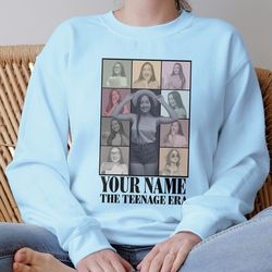 custom your name shirt, teen gift, custom teenager era shirt, customized shirt, personalization shirt, custom girls 13th