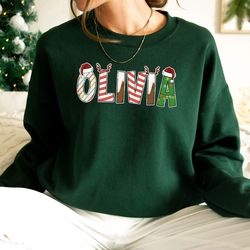 personalized christmas name shirts, matching christmas sweatshirts, custom name christmas shirts, custom mommy and me sh