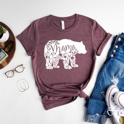 floral mama bear shirt, mother's day shirt, floral mama shirt, new mom shirt, cute bear mama shirt