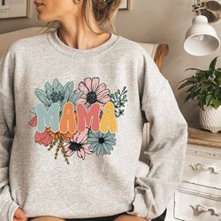 floral mama sweatshirt, mother's day sweatshirt, daisy sweatshirt, motherhood sweatshirt, best mom sweatshirt, perfect m