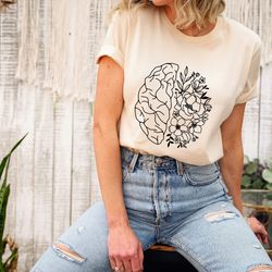 floral mind shirt, mental health awareness week shirt, inspirational shirt, good thoughts shirt, self love shirt, gift f