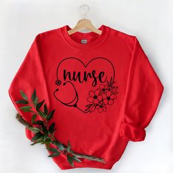 floral nurse love sweatshirt, nurses week sweatshirt, nurse work sweatshirt, nursing school sweatshirt, gift for nurse s