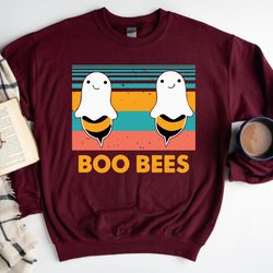 funny halloween sweater, boo bees sweat, halloween sweatshirt, boobies sweater, halloween ghost