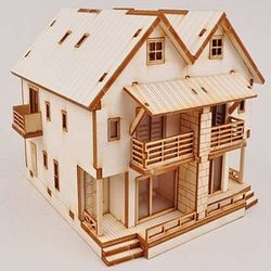Digital Template Cnc Router Files Cnc Dollhouse Files for Wood Laser Cut Pattern
