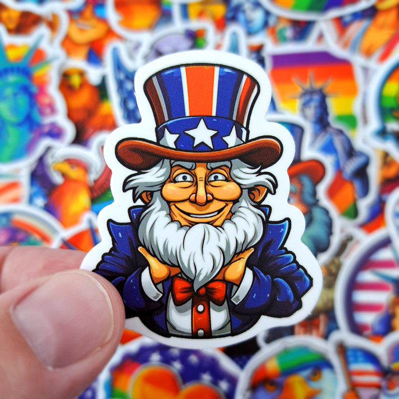 RainbowIndependenceDayStickersCoolAmericanStatueStickersLGBTQPrideMonthGayandLesbianSt