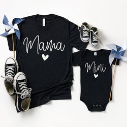 mama and mini shirts, mother's day shirts, me and mini me shirts, mommy and me outfit, matching mama and mini tee, gift