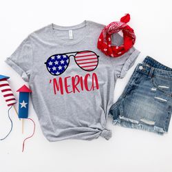 merica glasses shirt, 4th of july shirt, patriotic shirt, independence day shirt, family 4th of july shirt, matching mer