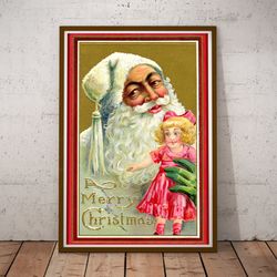 1912 santa christmas poster! - 24x36 or smaller - doll - toys - vintage - merry christmas
