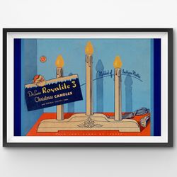 1950 royalite candle box poster! - 24x36 or smaller - vintage decorations - candles - window