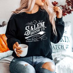 salem broom co sweatshirt, halloween outfit, witch sweatshirt, salem sweatshirt, witchy clothing, halloween gift tee