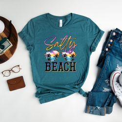salty beach shirt, summer shirt, palm and sunset shirt, summer tee, beach t-shirt, summer vacation shirt for family