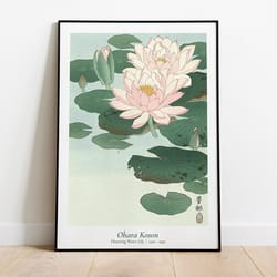 ohara koson - water lily japanese art print home decor wall art
