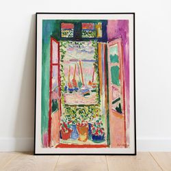 matisse - open window collioure exhibition art poster vintage print, textless version, ideal home decor or gift