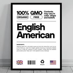 english american unity flag poster mid century modern american melting pot rustic charming english humor us patrioti