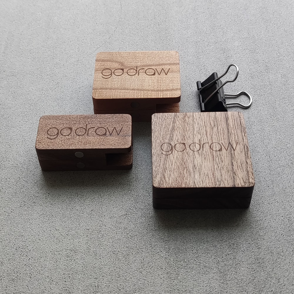 Set Of 3 Watercolor Wooden Palettes GO DRAW 3