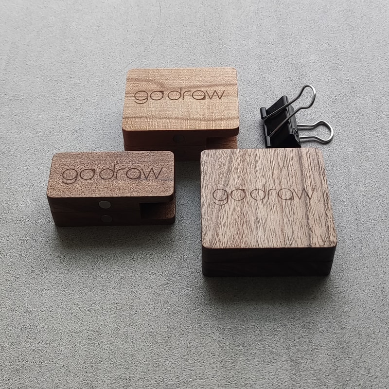 Set Of 3 Watercolor Wooden Palettes GO DRAW 3