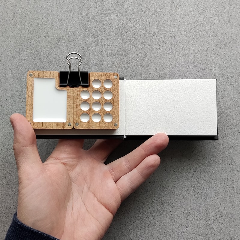 Set Of 3 Watercolor Wooden Palettes GO DRAW 5