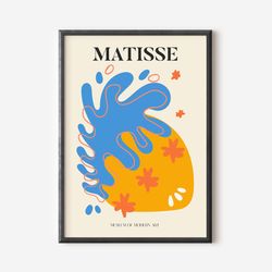 henri matisse exhibition poster, famous gallery wall art print, boho art print floral wall decor, garden, scenery nature