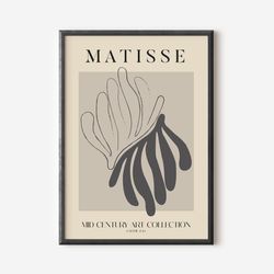 henri matisse exhibition poster, famous gallery wall art print, grey beige boho art print,wall decor, garden, scenery na