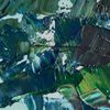 Large leaves of tropical trees. Fragment of a close-up Seascape Original art.