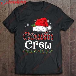 Cousin Crew Red Plaid Family Matching Christmas Pajamas Gift T-Shirt, Men Funny Christmas Shirts For Work  Wear Love, Sh