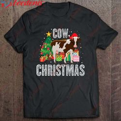 cow christmas merry xmas snowflakes t-shirt, mens xmas shirts wear love, share beauty