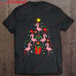 flamingo christmas ornament tree xmas mom dad gift t-shirt, short sleeve christmas shirts mens wear love, share beauty