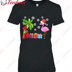 flamingo santa christmas in july summer xmas men women kids tank top t-shirt, kids christmas shirts family  wear love, s