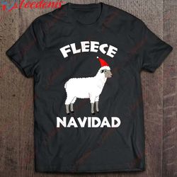 fleece navidad navidad funny holiday christmas shirt, plus size ladies christmas tops wear love, share beauty