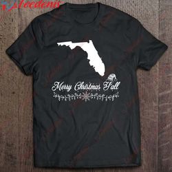 florida merry christmas yall state pride t-shirt, plus size ladies christmas clothes wear love, share beauty