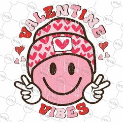 valentine vibes smile face trendy svg, valentines day groovy smile cute svg png, happy valentine day, digital download