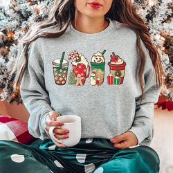 christmas coffee sweatshirt, christmas sweatshirt, christmas shirt, coffee lover gift worker winter christmas snowman la