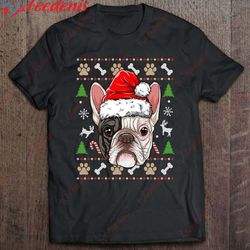 french bulldog ugly christmas dog santa hat xmas boys kids shirt, christmas shirt ideas for family wear love, share bea