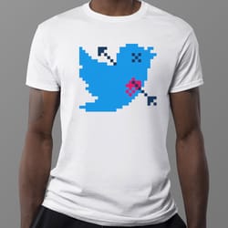 bye bye birdie blue bird twitter death pixel t-shirt, hoodie