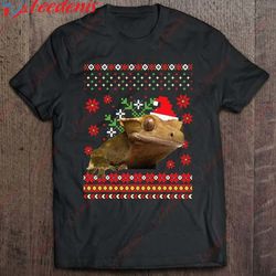 crested gecko ugly christmas sweater shirt, womens christmas shirts  wear love, share beauty