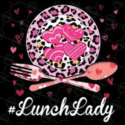 funny happy valentine's day lunch lady leopard heart png, pink leopard retro frame lunch lady, valentine day png, digita