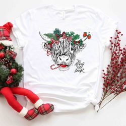 cow christmas shirt, merry christmas heifers tee, christmas cow t-shirt, highland cow farm christmas tshirt, farmer cow