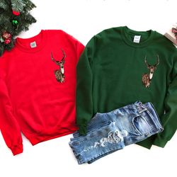 deer christmas sweater sweatshirt retro christmas sweater vintage holiday sweater christmas shirt holiday party shirt no