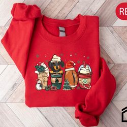 doberman christmas coffee tshirt, gift for dobie mama coffee lover, xmas holiday secret santa tee, ice coffee winter cre