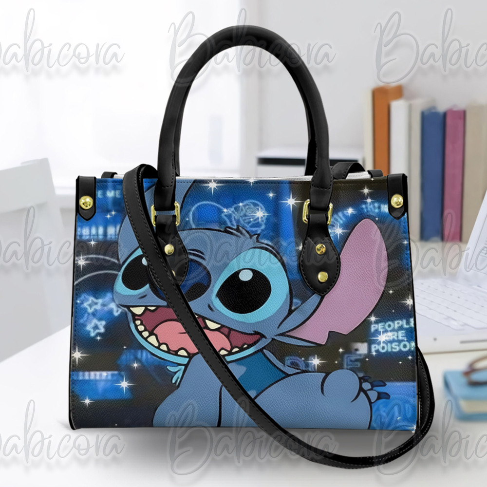Stitch Disney Bag, Stitch Leather Handbag & Wallet, Disney Shoulder Bag, Custom Bag, Shopping Bag, Stitch Lover, Stitch Purse 1.jpg