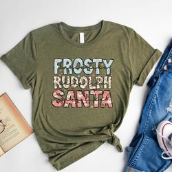 frosty rudolph santa shirt, frosty shirt, rudolph tee, santa shirt, jesus shirt, cute christmas, christmas party, xmas m