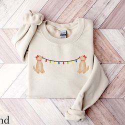 golden retriever sweatshirt, christmas light shirt, dog mom sweater, gift for dog lover, golden mom tshirt, holiday swea