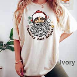 groovy and bright christmas shirt, retrochristmas t-shirt, merry and bright shirt, funny christmas shirt, christmas sant