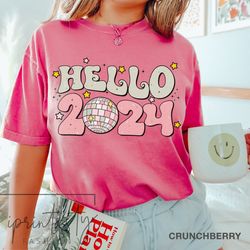 happy new year t-shirt, 2024 t-shirt, retro new year t-shirt, groovy new year shirt, 2024 t-shirt, hello 2024 t-shirt co