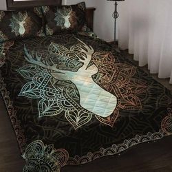 deer hunting mandala quilt set