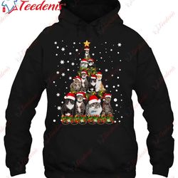 funny cats christmas tree gifts decor xmas tree cute cat shirt, merry christmas family sweatshirts  wear love, share bea