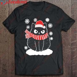 cute black cat xmas christmas snowflake cat pajama outfit shirt, funny christmas shirts wear love, share beauty